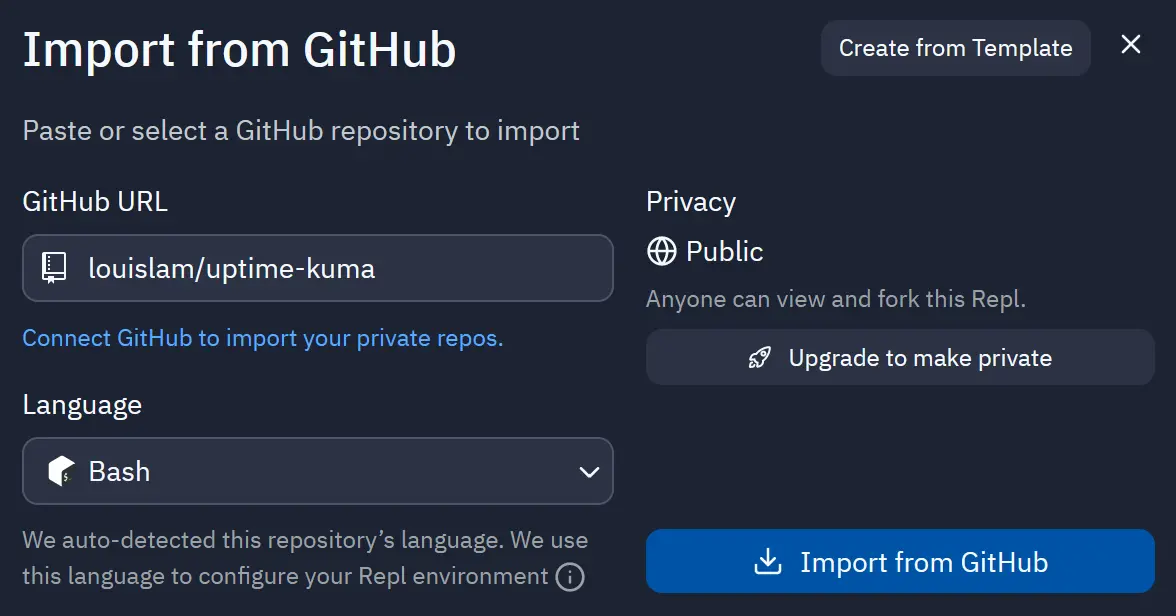 Import from GitHub