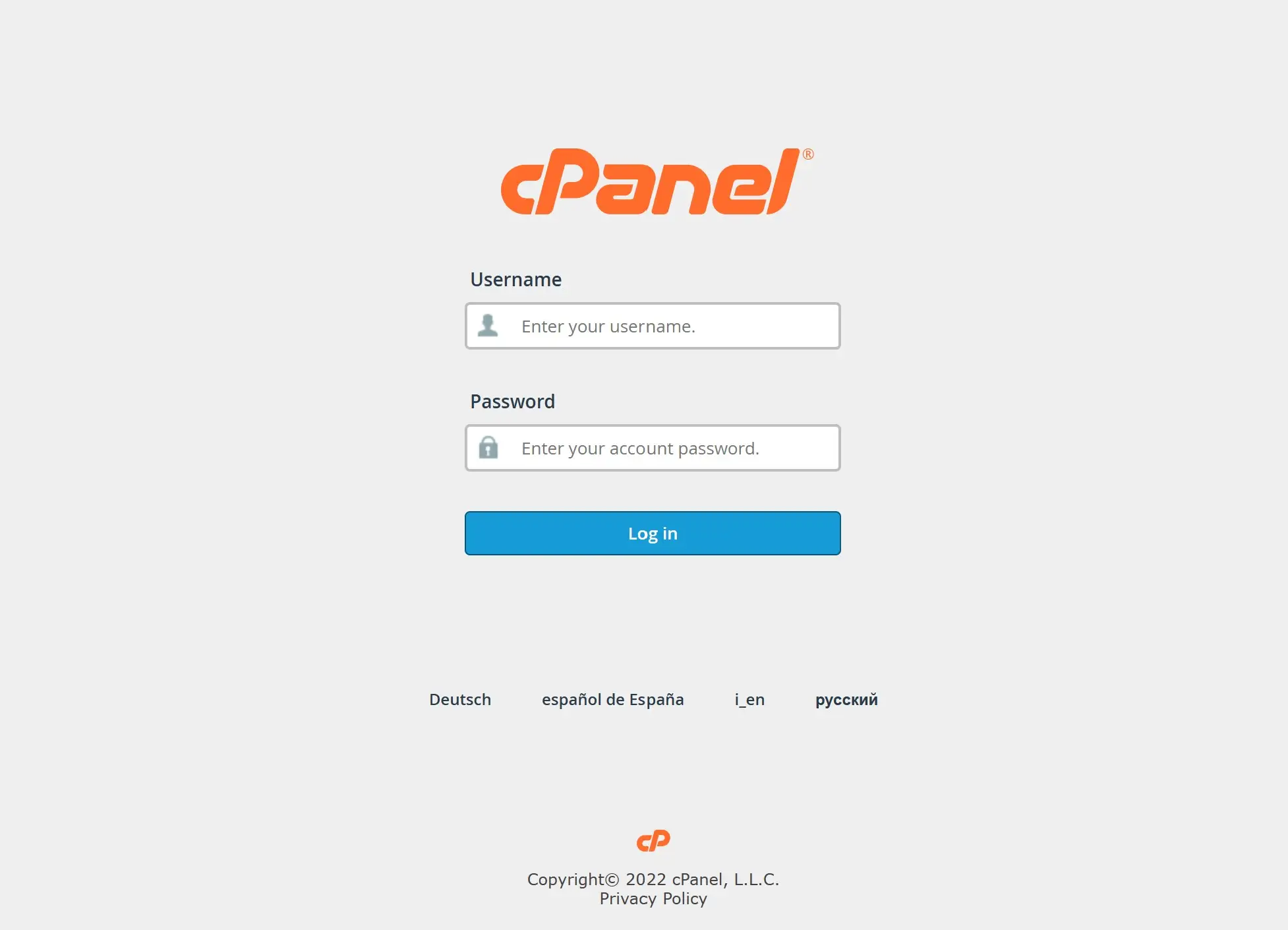 cPanel Login Page