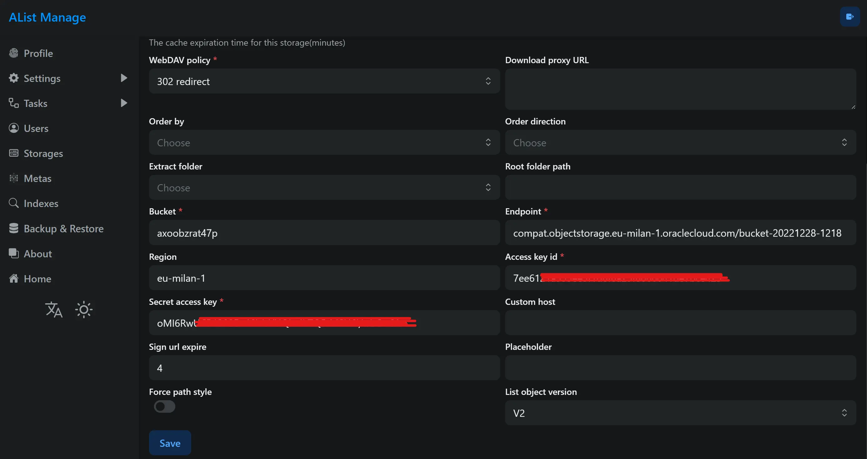 Alist S3 Config