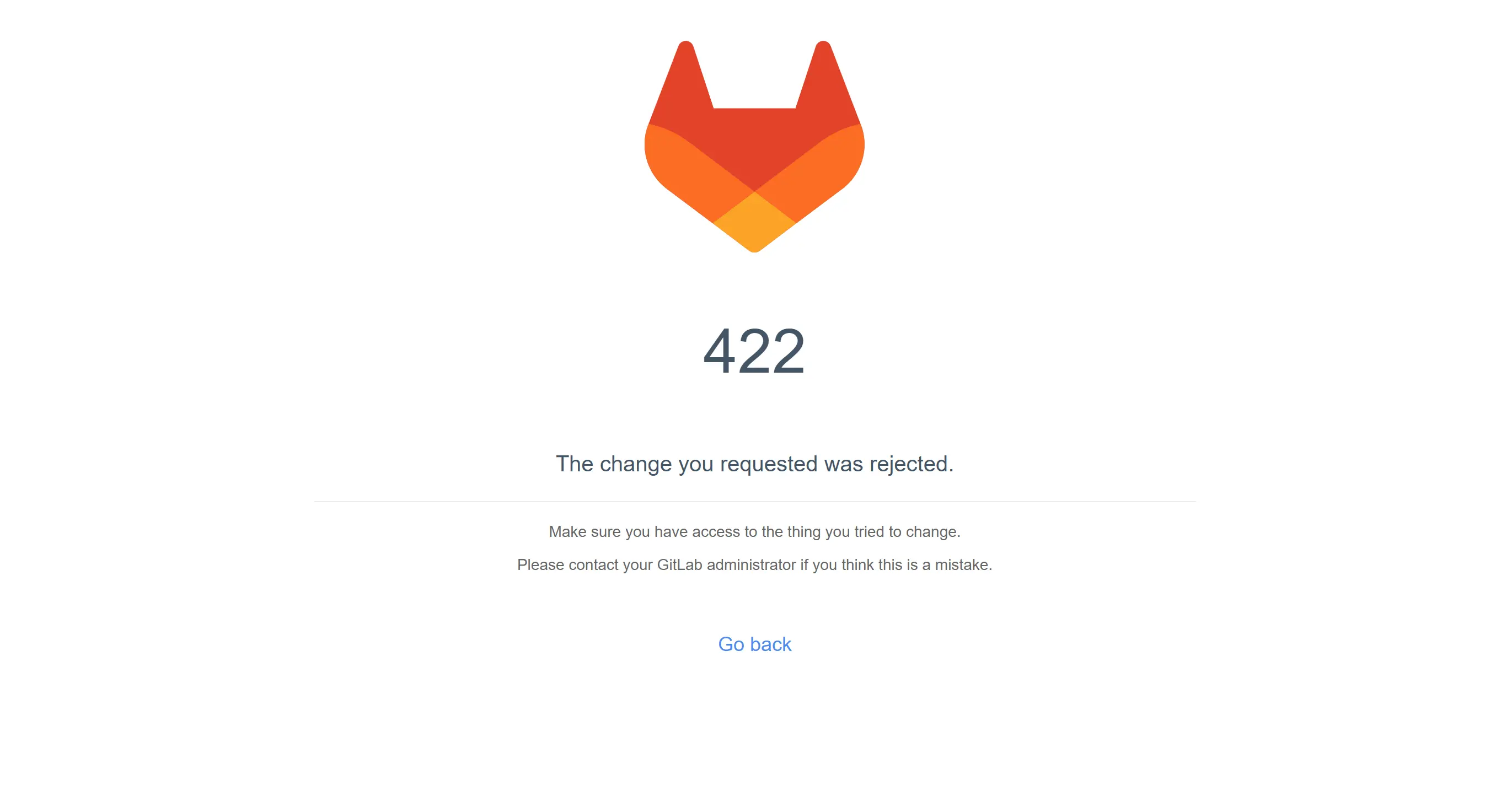 GitLab 422 Error