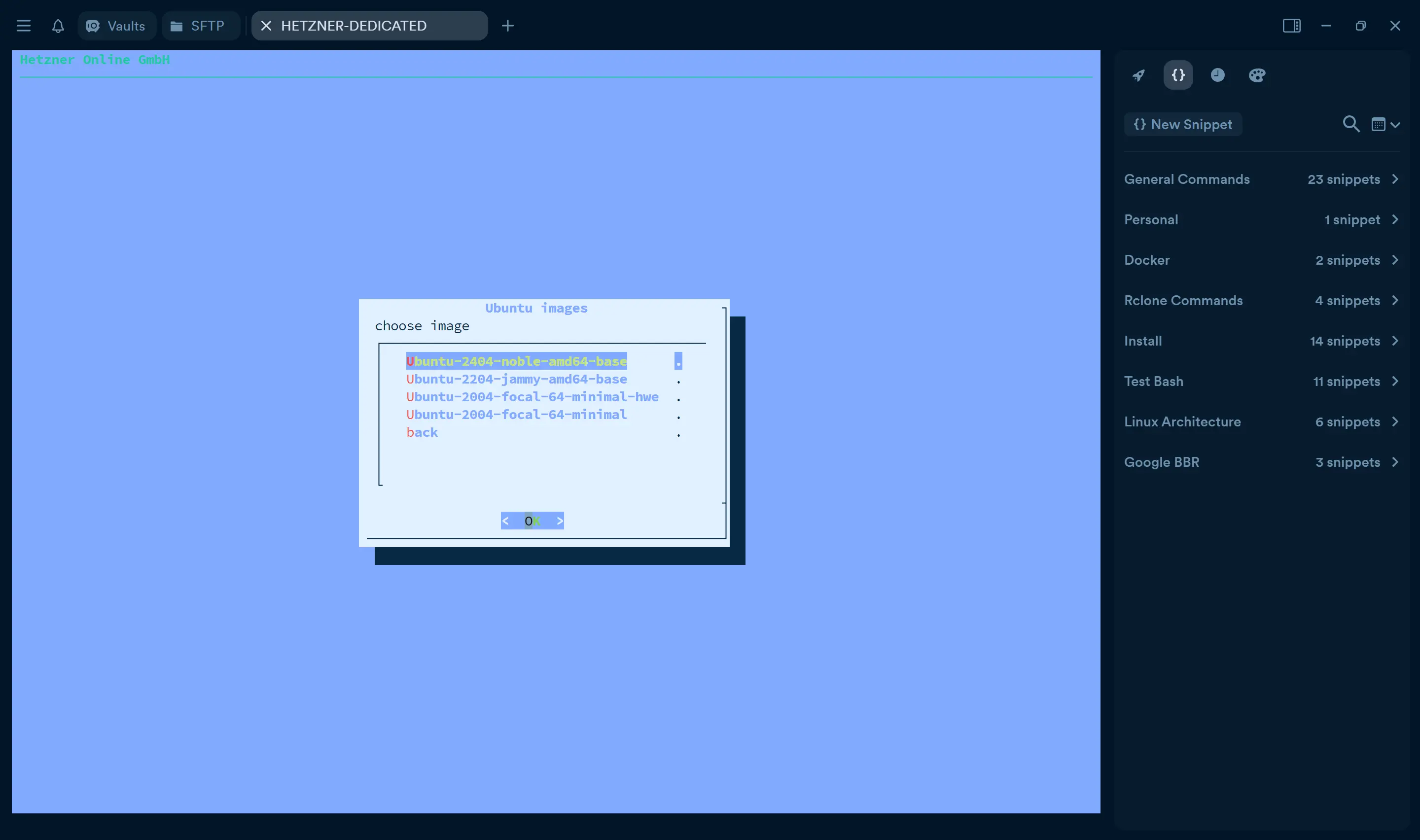 选择Ubuntu 24.04 LTS Base