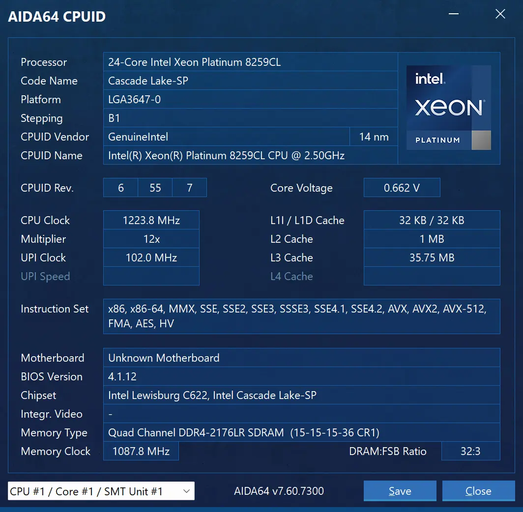 AIDA64 CPUID