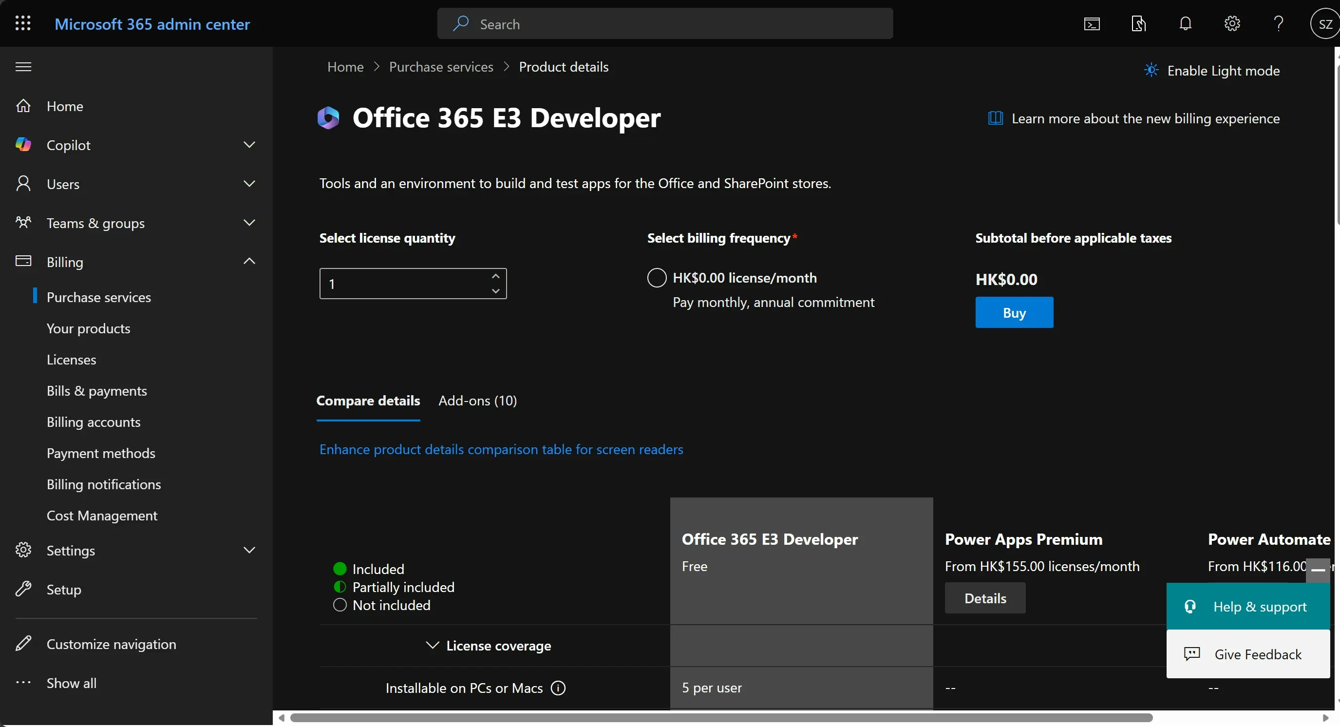 Office 365 E3 Developer