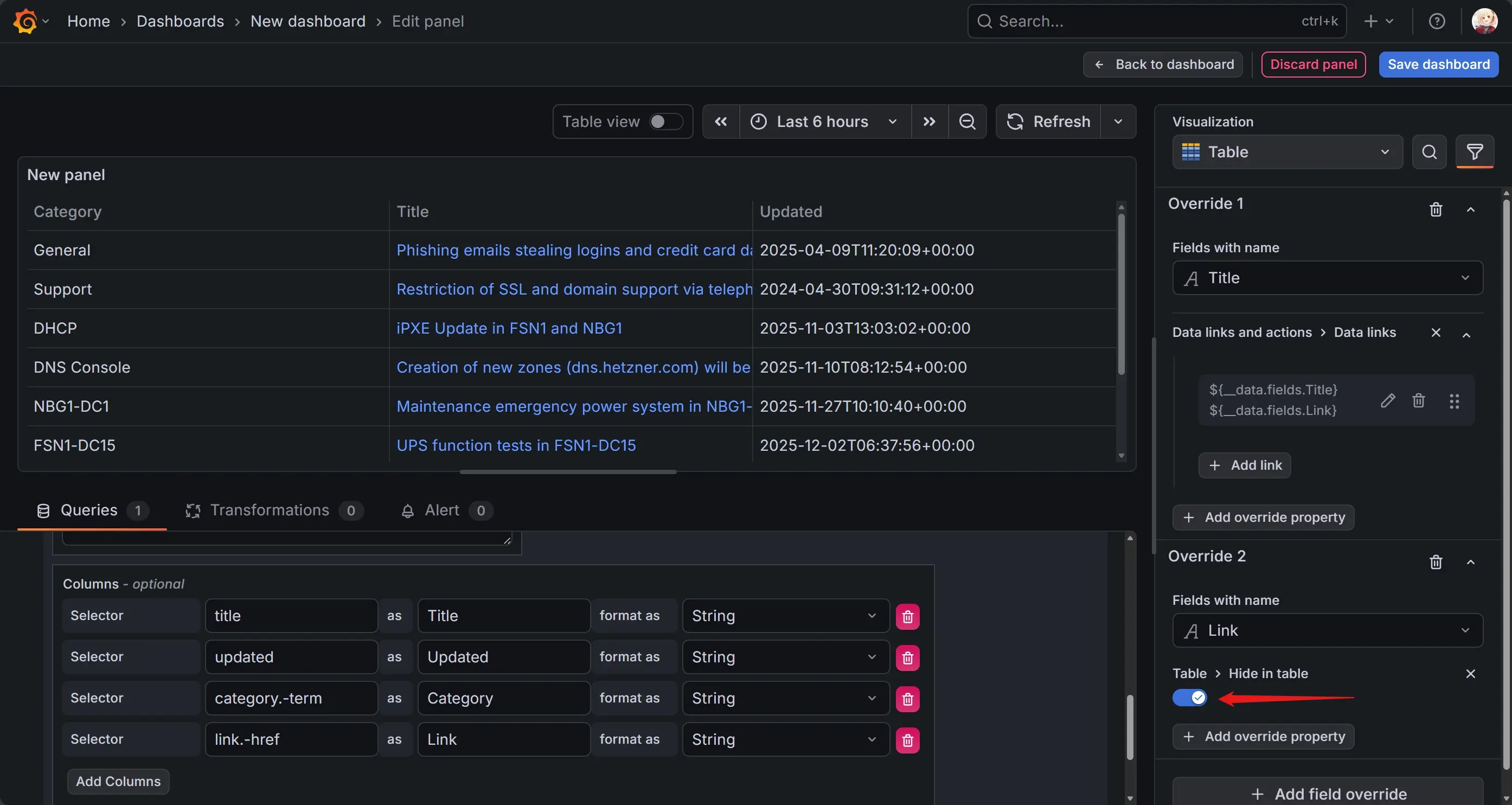隐藏多余的Link列 隐藏多余的Link列